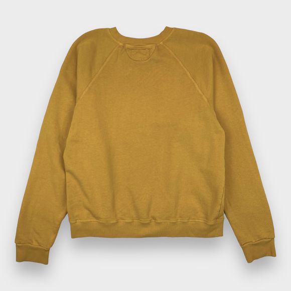CRTFD Organic Cotton Embroidered Logo Crewneck Sweatshirt in Mustard Size Large - Picture 7 of 12